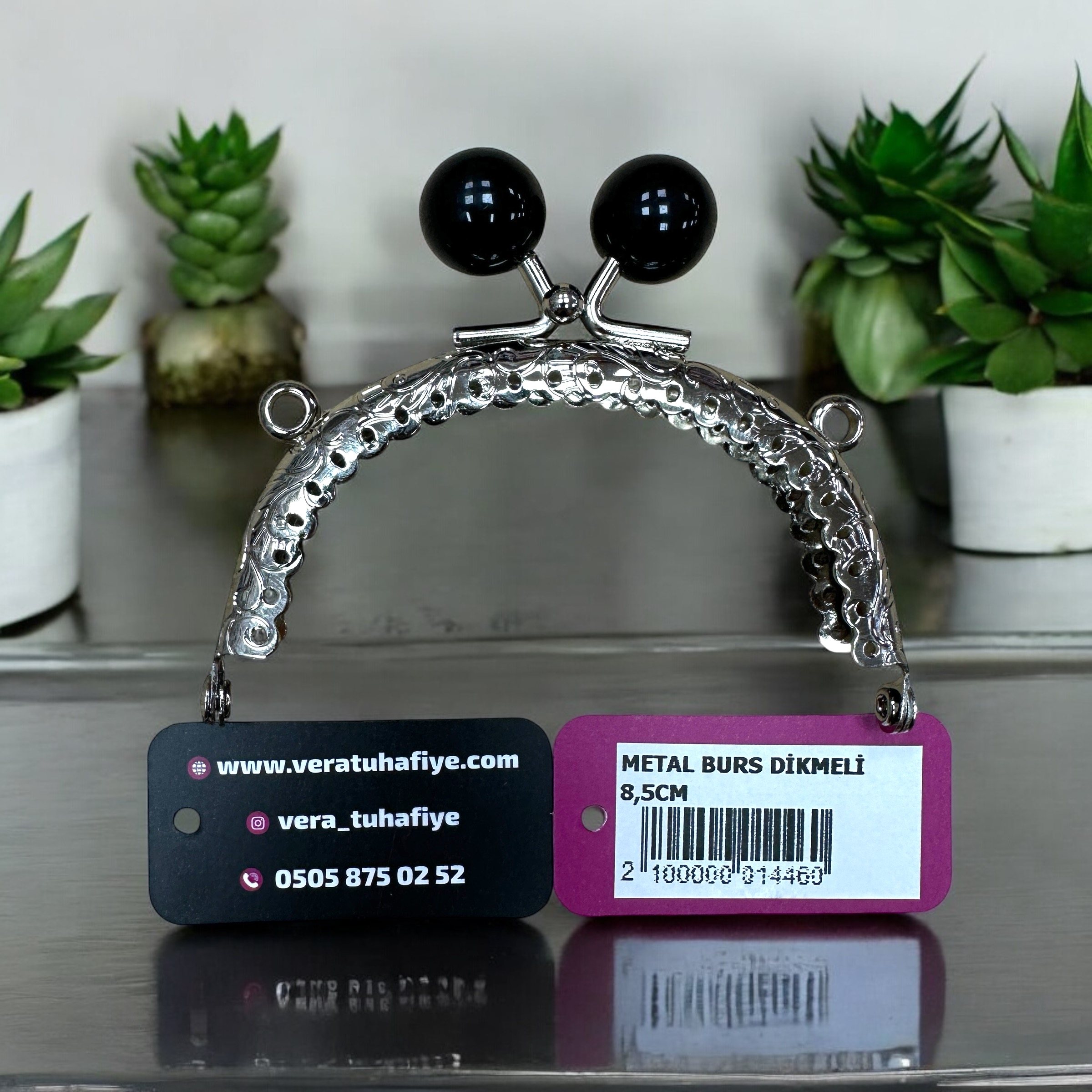 8.5 CM DİKMELİ BURS SİYAH